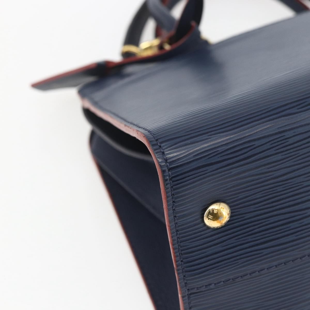 Louis Vuitton Vaneau Handbag Epi Leather Blue Leather Handbag