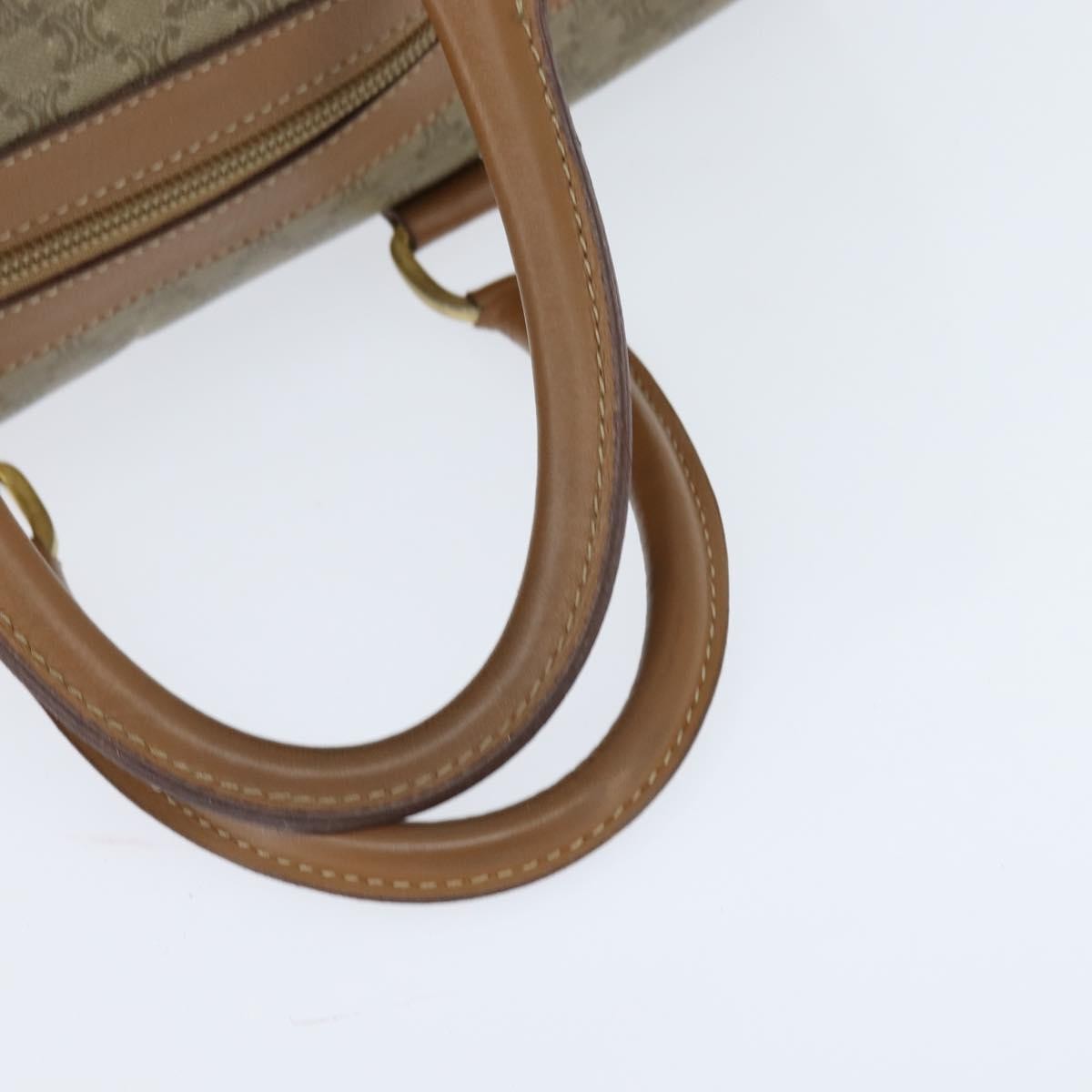 Celine Vintage Macadam Boston Bag Canvas Beige Canvas Travel Bag Bag