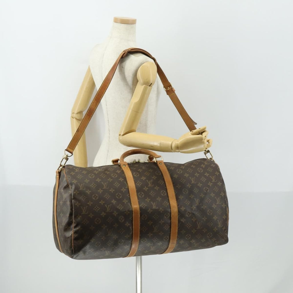 Louis Vuitton Keepall Bandouliere Bag Monogram Canvas Brown Canvas Travel Bag