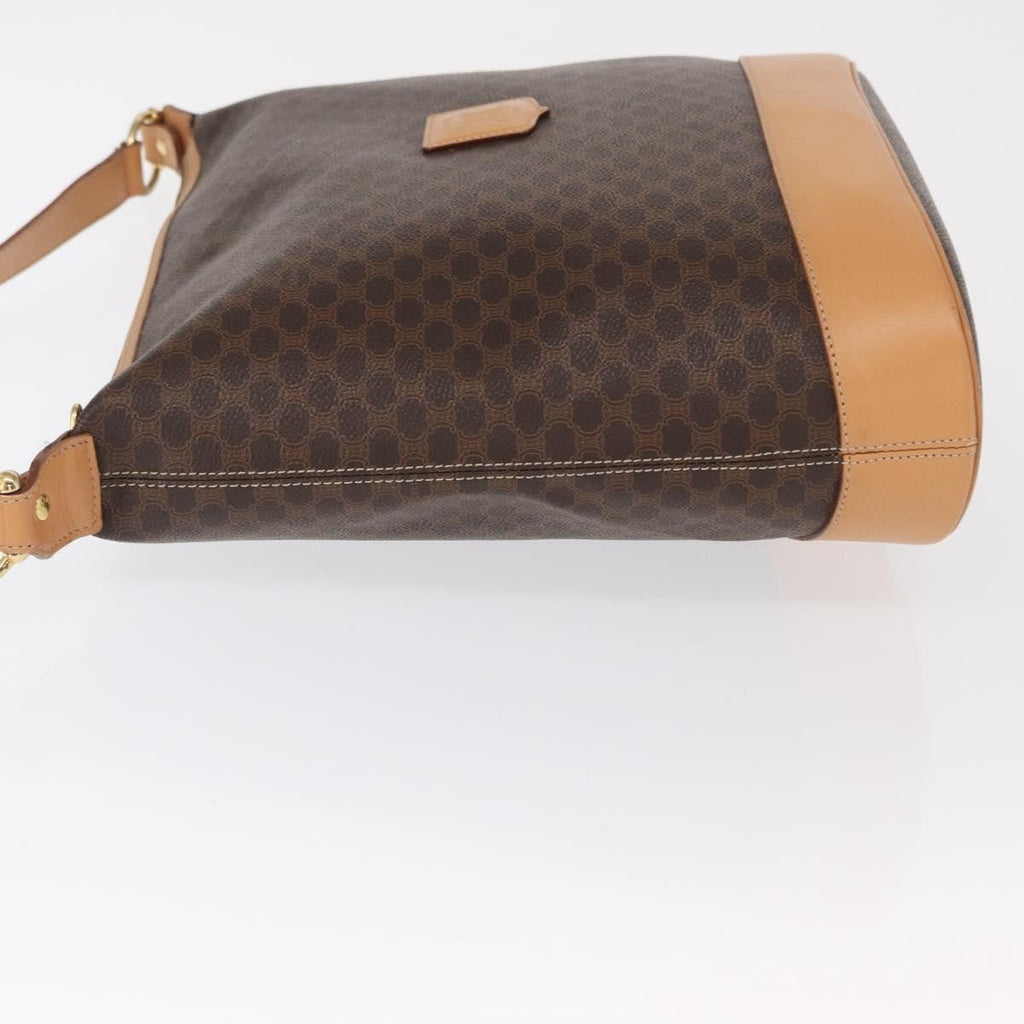 Celine Vintage Macadam Shoulder Bag Canvas And Leather Brown Canvas Shoulder Bag Bag