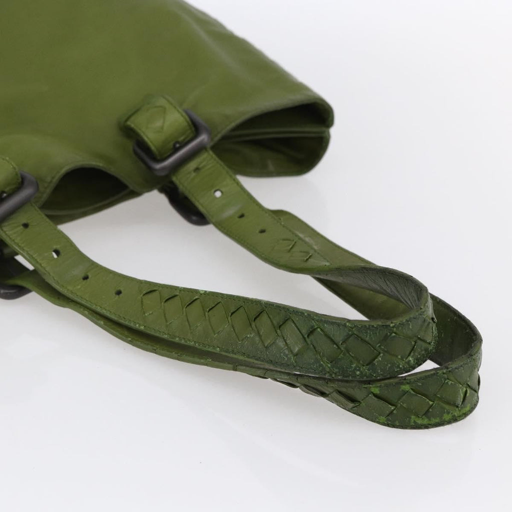 Bottega Veneta Intrecciato Leather Green Leather Shoulder Bag Bag