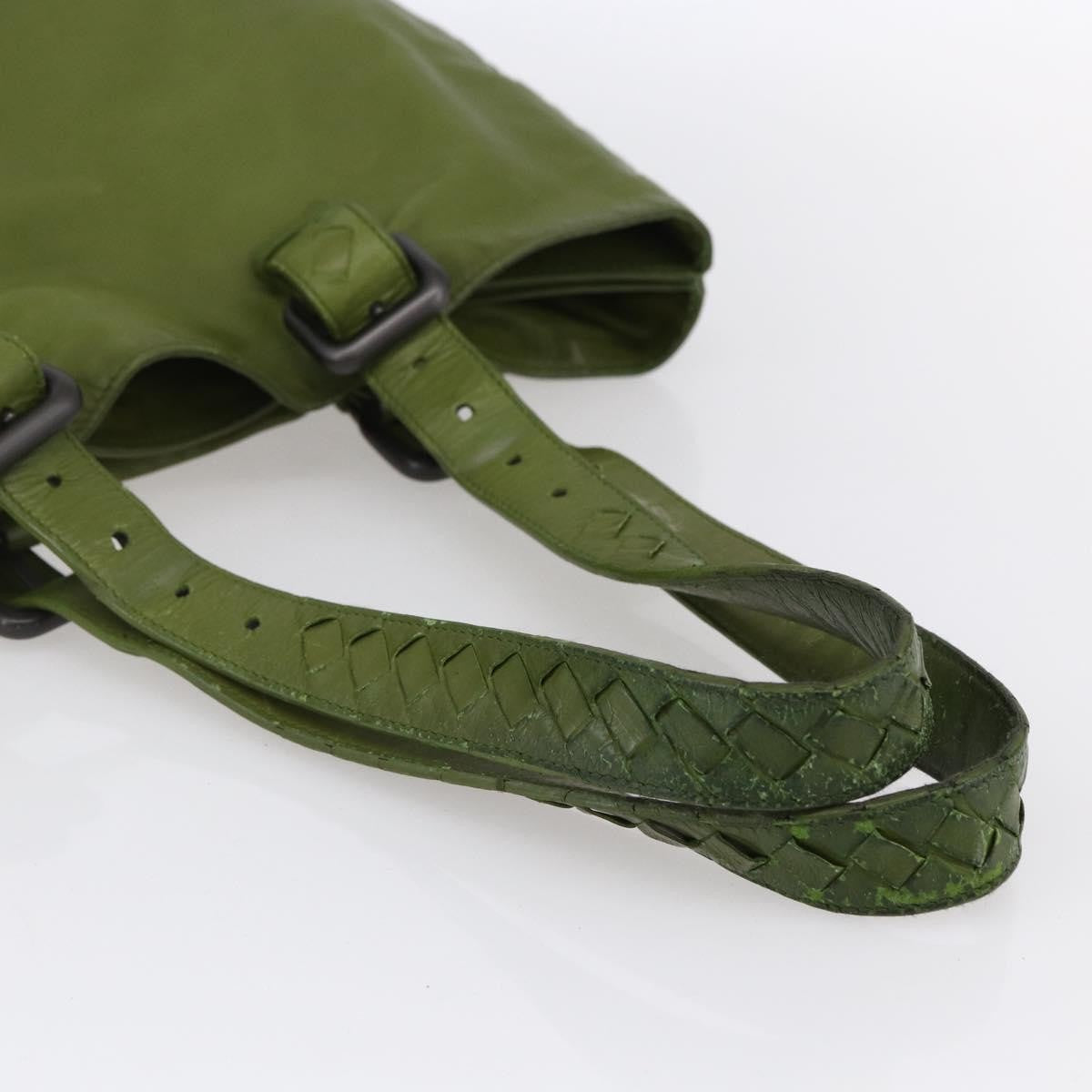 Bottega Veneta Intrecciato Leather Green Leather Shoulder Bag Bag