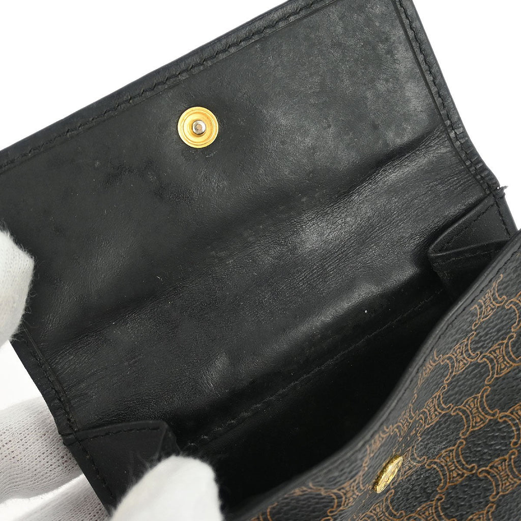 Celine Vintage Bifold Wallet Macadam Coated Canvas Black Pvc Wallets Accessory
