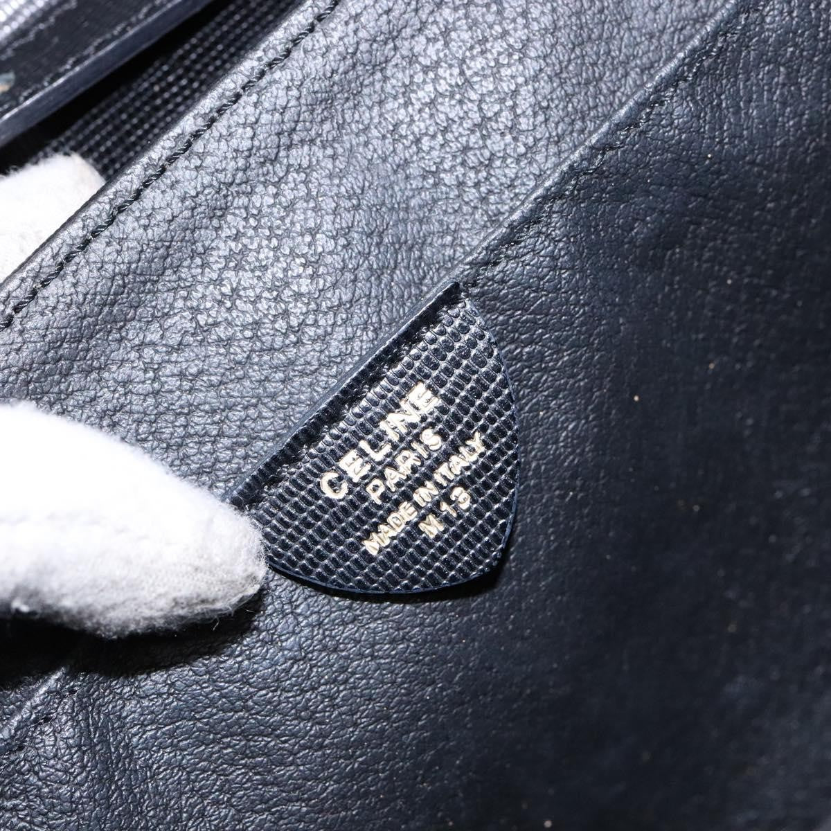 Celine Vintage Circle Logo Crossbody Bag Leather Black Leather Bag
