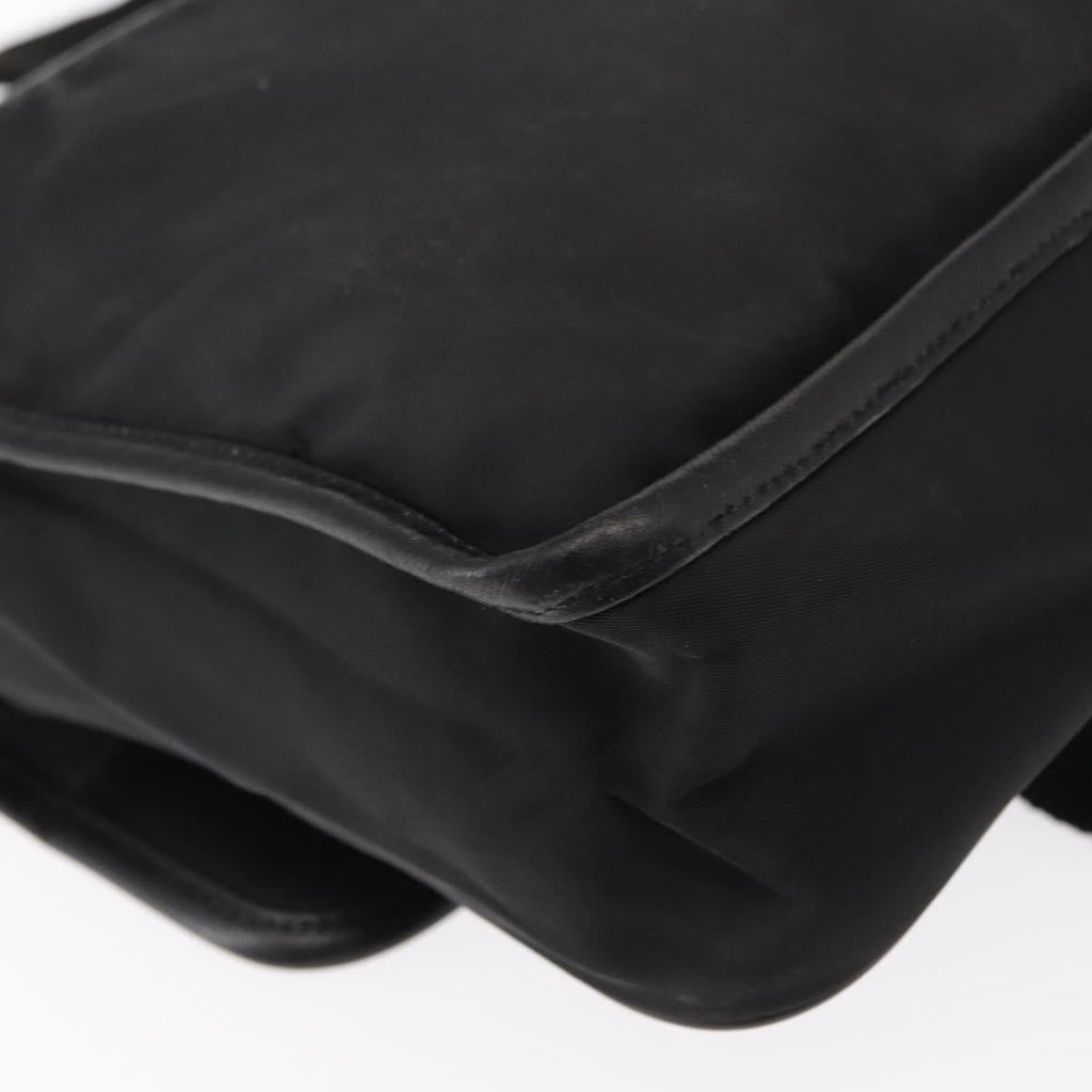 Prada Logo Flap Messenger Bag Tessuto Black Nylon Shoulder Bag Bag