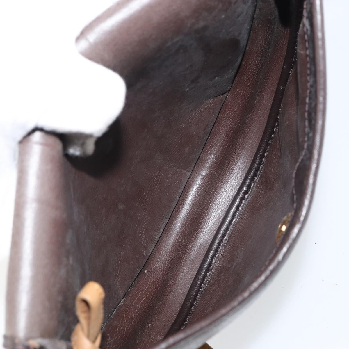 Christian Dior Vintage Cd Flap Shoulder Bag Leather Brown Leather Shoulder Bag Bag (Pre-Owned)