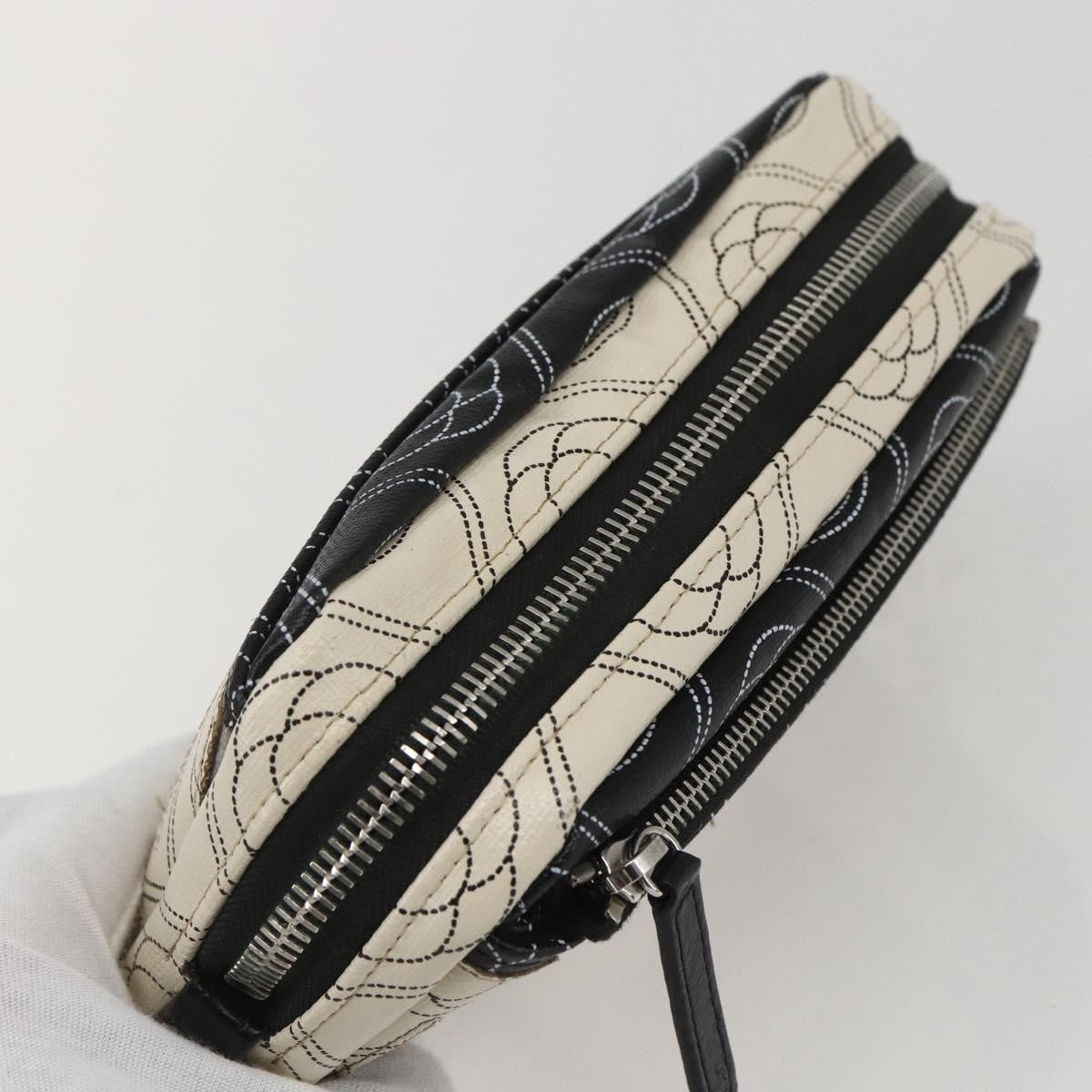Chanel Logo Camera Case Clutch Printed Coated Canvas Black Pvc Clutche & Pouche Bag
