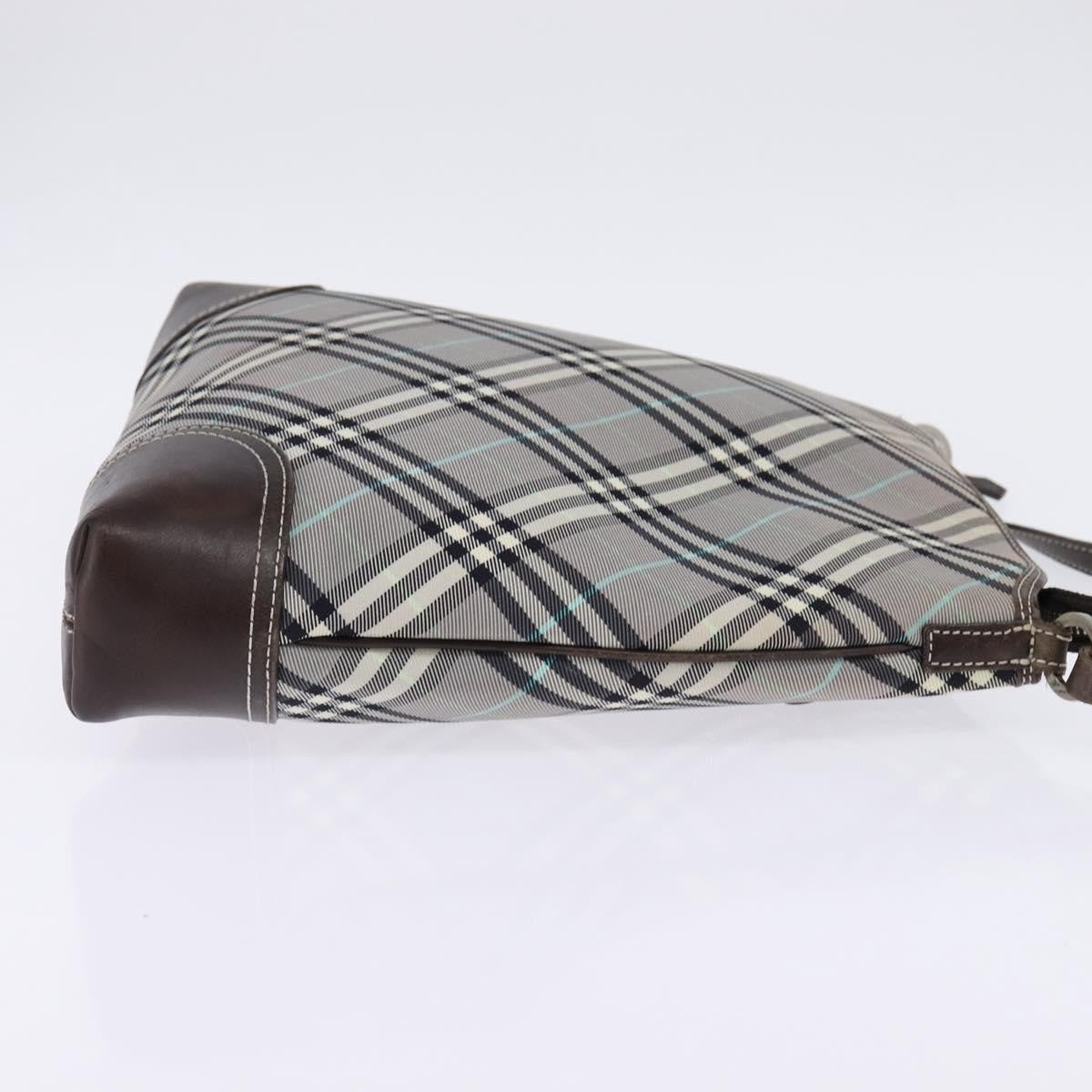 Burberry Nova Check Blue Label Canvas Gray Nylon Shoulder Bag