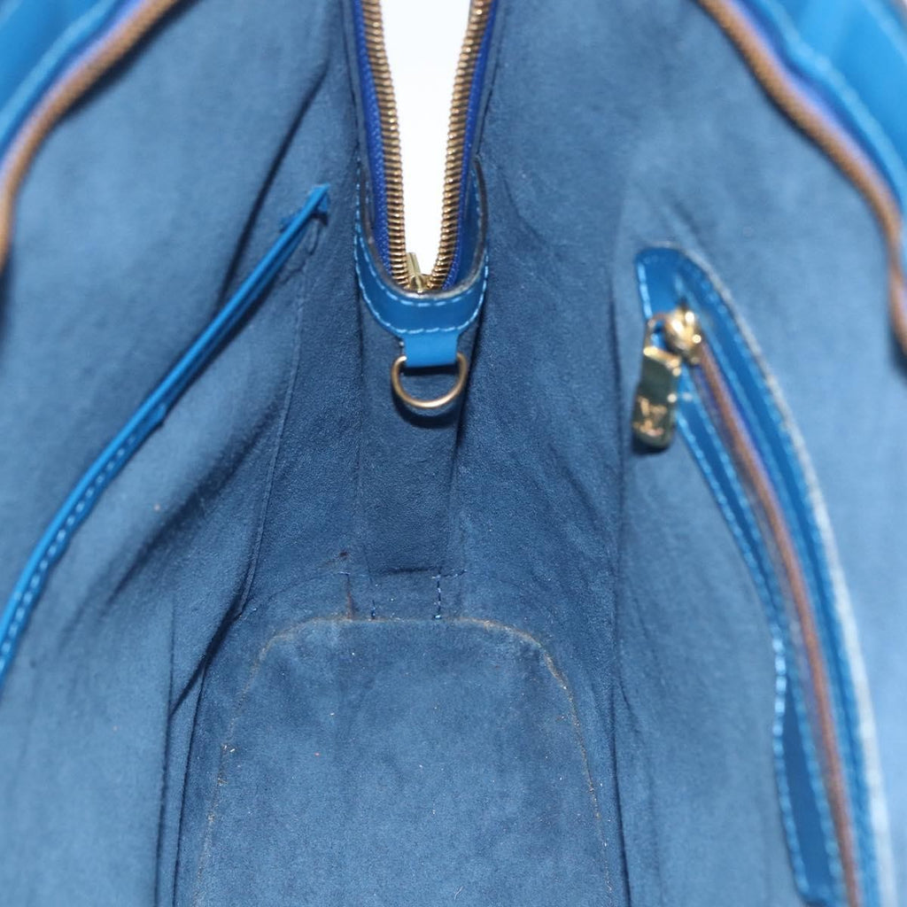 Louis Vuitton Lussac Handbag Epi Leather Blue Leather Shoulder Bag