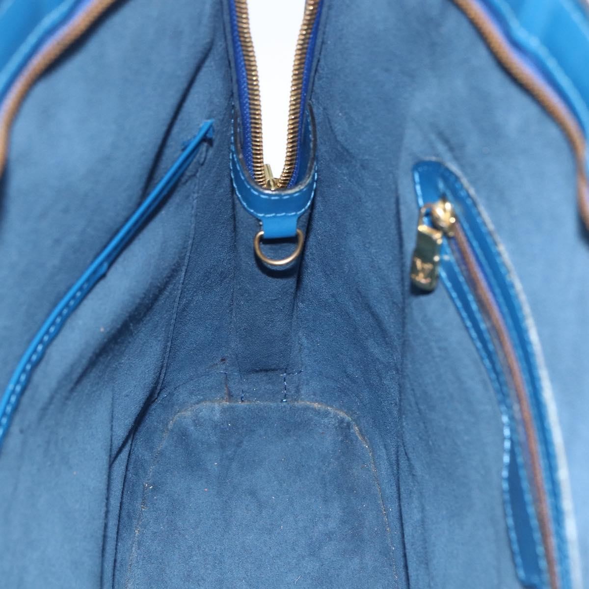 Louis Vuitton Lussac Handbag Epi Leather Blue Leather Shoulder Bag