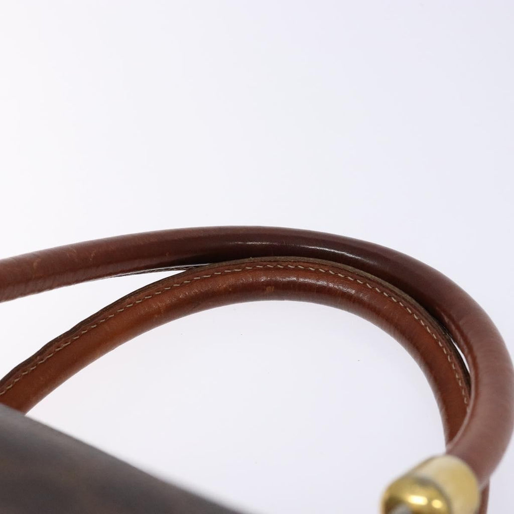Celine Macadam Handbag Macadam With Leather Brown Canvas Handbag
