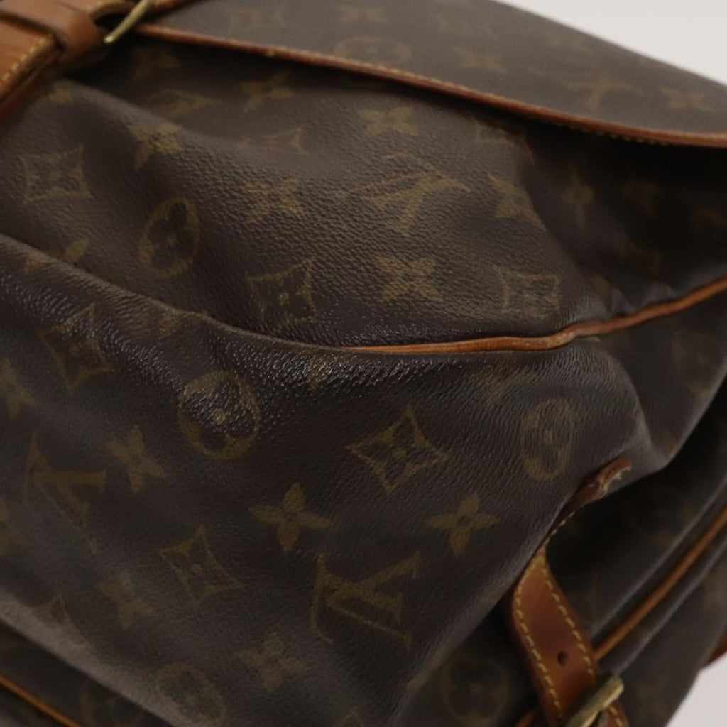 Louis Vuitton Saumur Handbag Monogram Canvas Brown Canvas Shoulder Bag