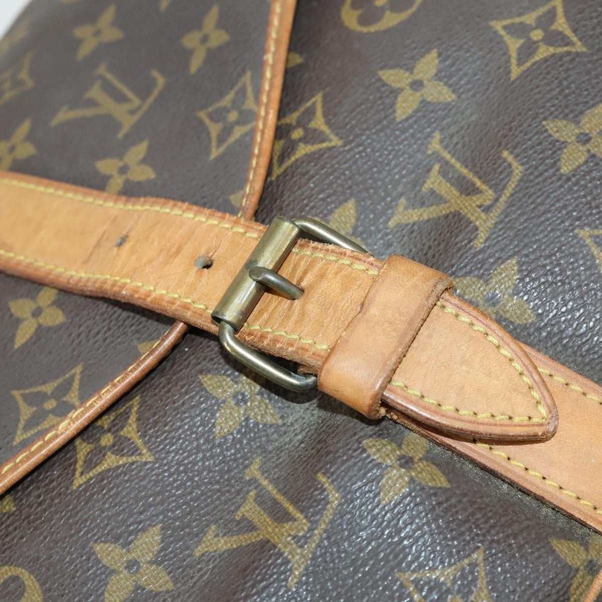 Louis Vuitton Saumur Handbag Monogram Canvas Brown Canvas Shoulder Bag