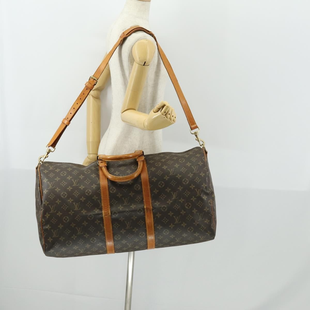 Louis Vuitton Keepall Bandouliere Bag Monogram Canvas Brown Canvas Travel Bag