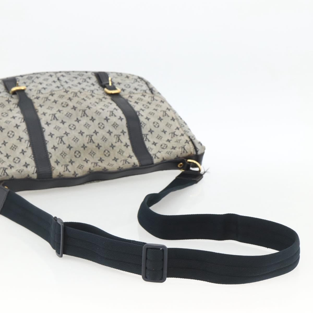 Louis Vuitton Sac Maman Handbag Mini Lin Blue Canvas Shoulder Bag