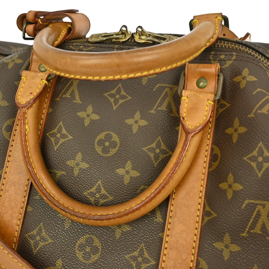 Louis Vuitton Keepall Bandouliere Bag Monogram Canvas Brown Canvas Travel Bag