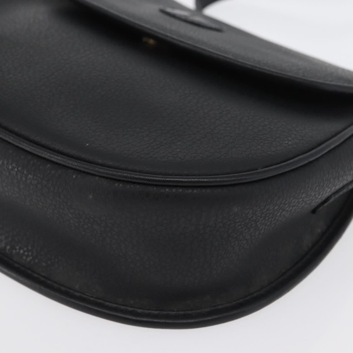 Gucci Vintage Shoulder Bag Leather Black Leather Shoulder Bag Bag (Pre-Owned)