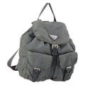 Prada Double Front Pocket Backpack Tessuto Gray Nylon Backpack Bag