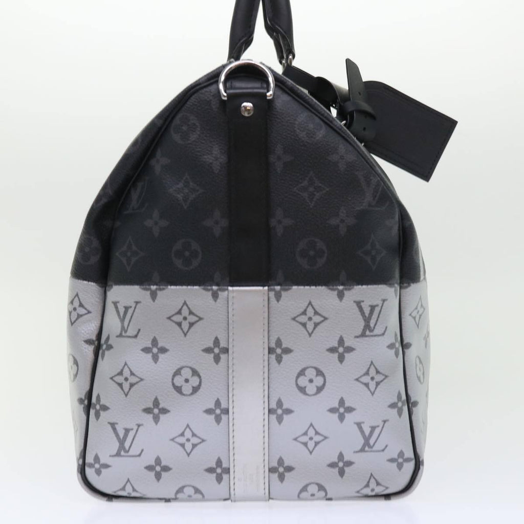 Louis Vuitton Keepall Bandouliere Bag Monogram Eclipse Split Canvas Black Canvas Bag
