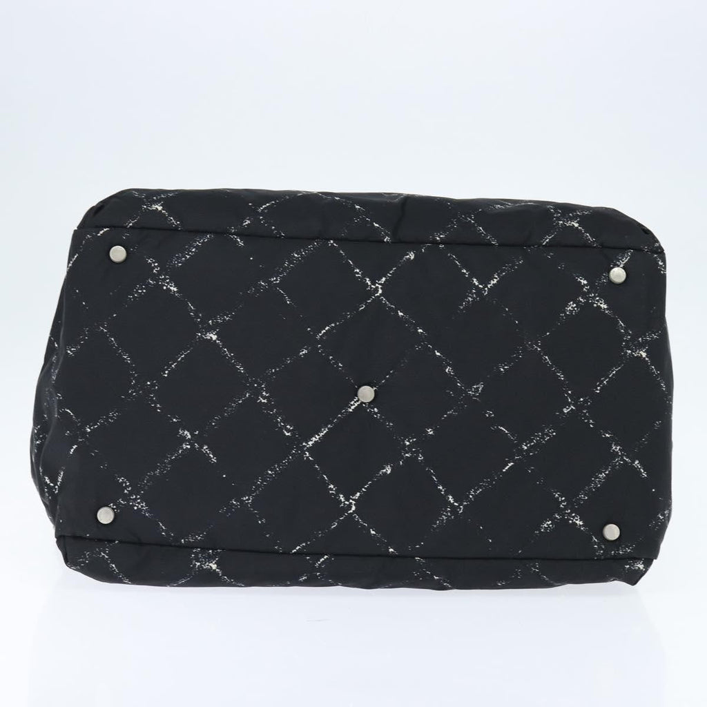 Chanel Travel Line Boston Bag Printed Nylon Black Nylon Travel Bag Bag