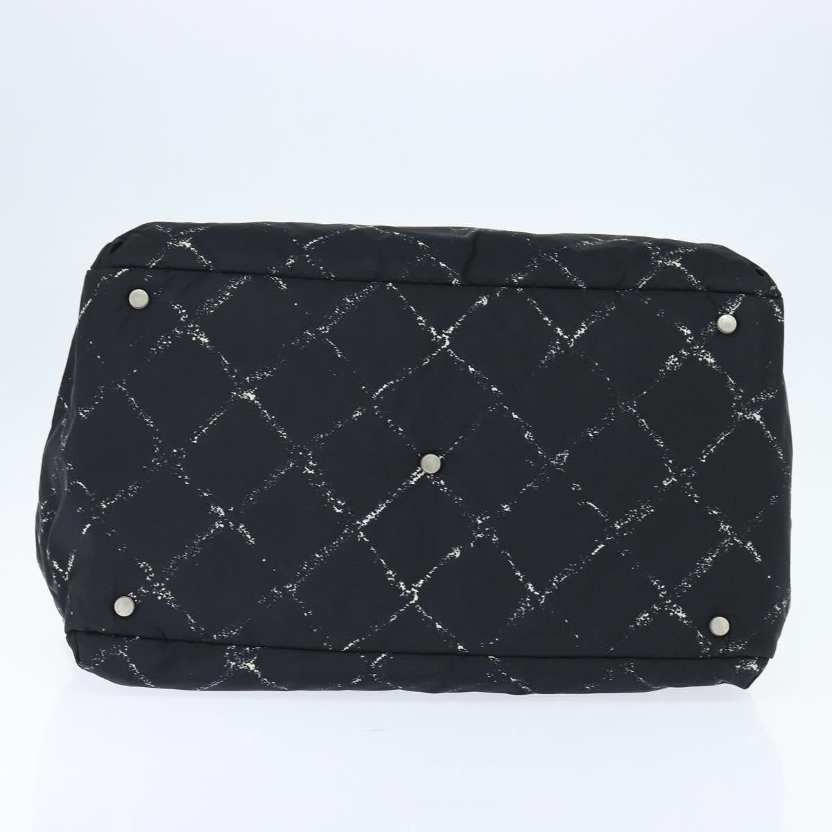 Chanel Travel Line Boston Bag Printed Nylon Black Nylon Travel Bag Bag