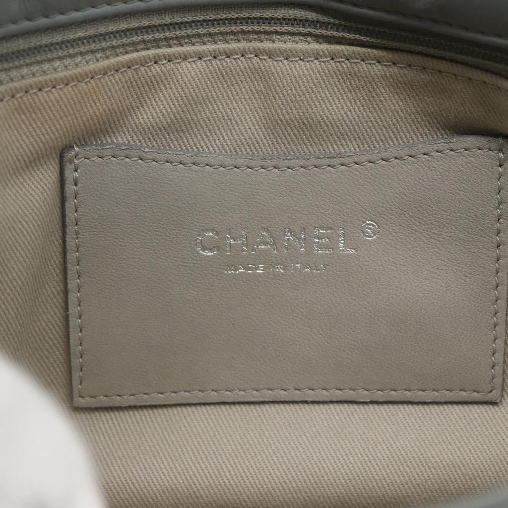 Chanel Just Mademoiselle Bag Quilted Leather Gray Leather Shoulder Bag Bag