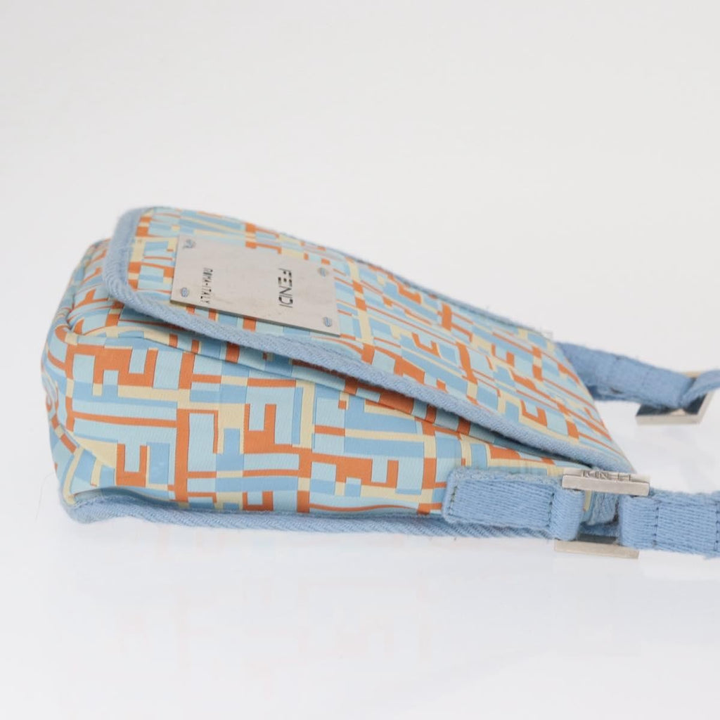 Fendi Logo Zucca Shoulder Bag Zucca Blue Canvas Shoulder Bag Bag