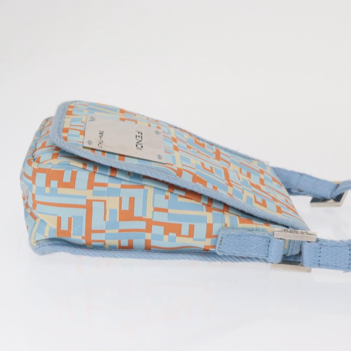 Fendi Logo Zucca Shoulder Bag Zucca Blue Canvas Shoulder Bag Bag