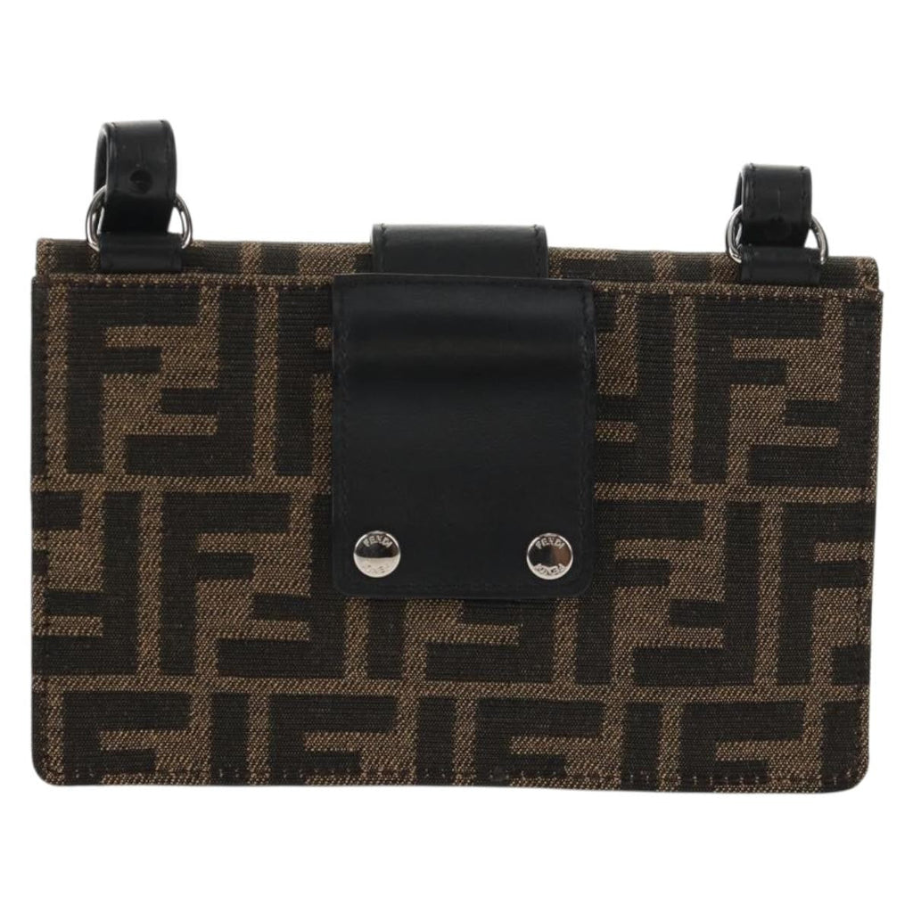 Fendi Baguette Convertible Belt Bag Zucca Canvas Black Canvas Bag