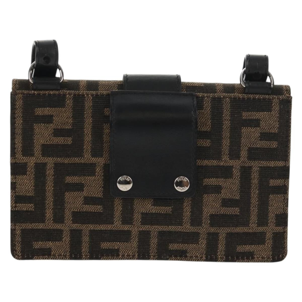 Fendi Baguette Convertible Belt Bag Zucca Canvas Black Canvas Bag