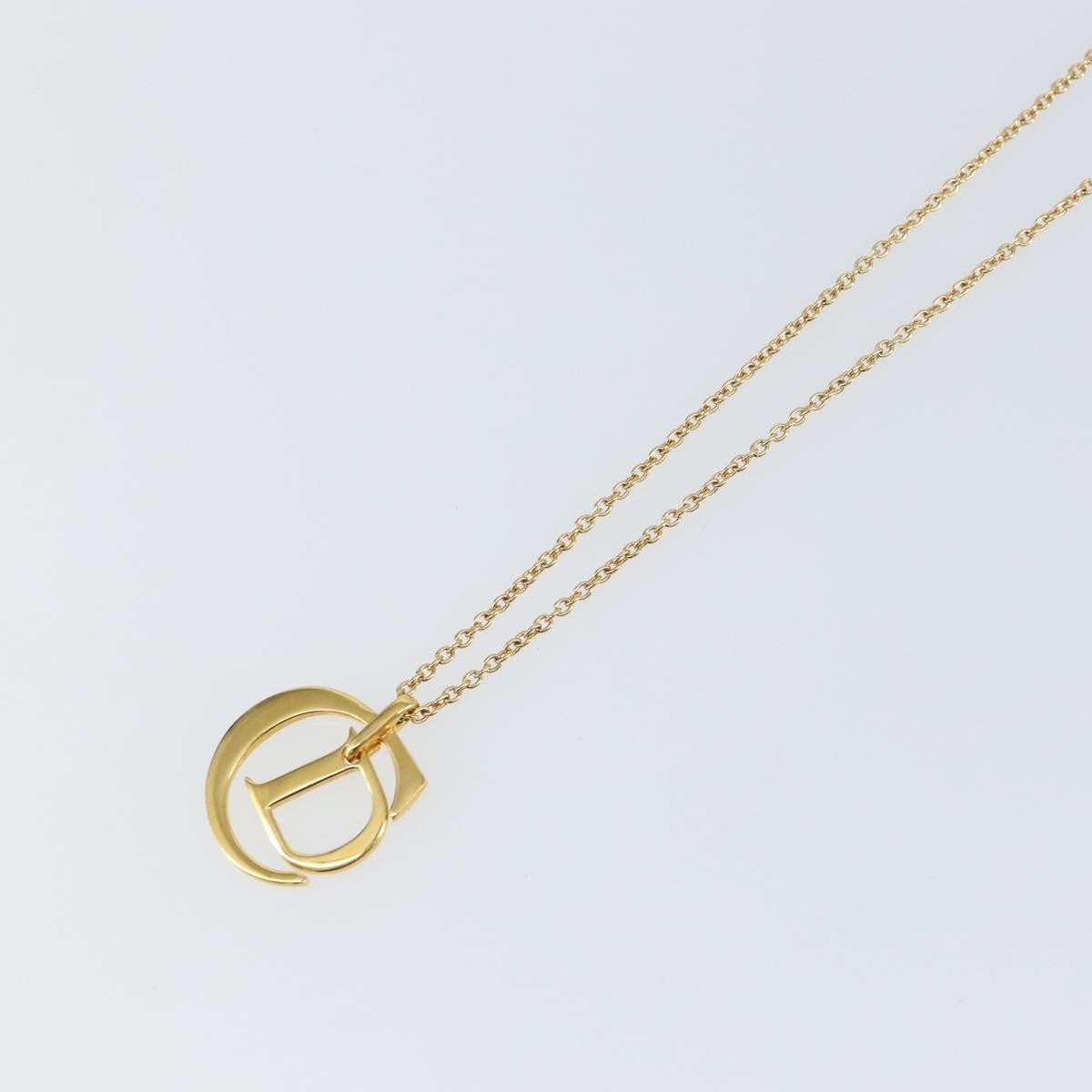 Christian Dior Cd Pendant Necklace Metal Gold Metal Jewelry (Pre-Owned)