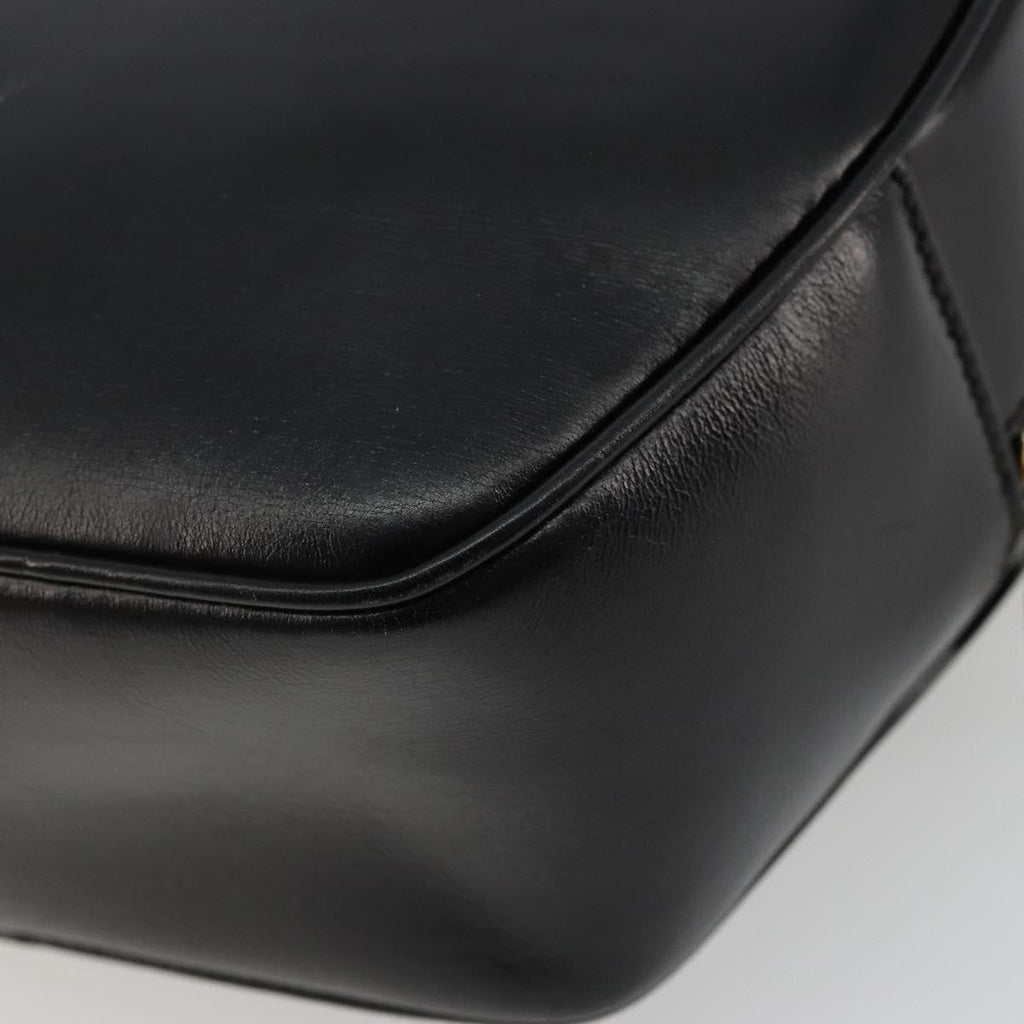 Celine Circle Logo Shoulder Bag Leather Black Leather Shoulder Bag Bag