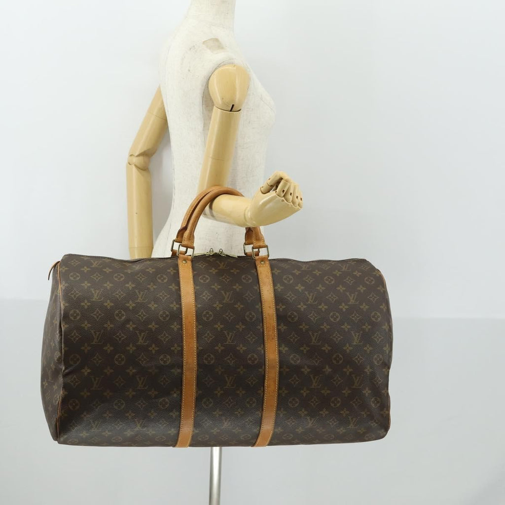 Louis Vuitton Keepall Bag Monogram Canvas Brown Canvas Travel Bag