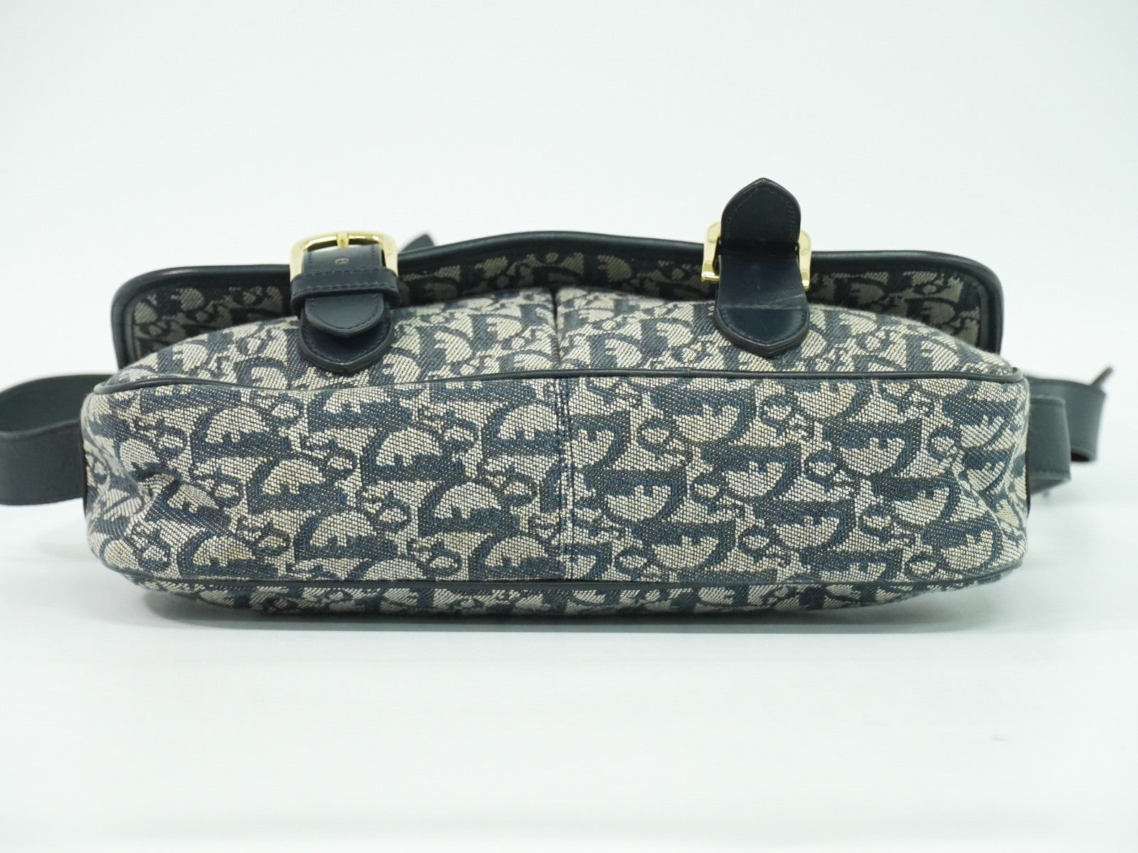 Christian Dior Trotter Shoulder Bag Canvas Gray Canvas Shoulder Bag Bag (Pre-Owned)