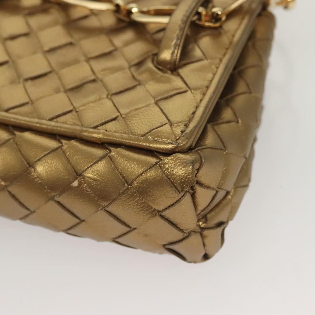 Bottega Veneta Chain Flap Shoulder Bag Leather Gold Leather Shoulder Bag Bag