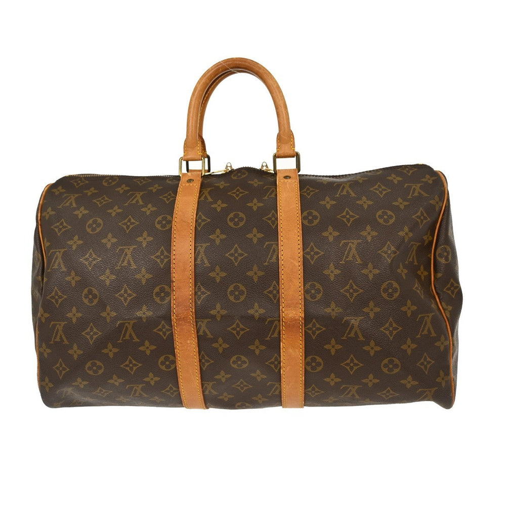 Louis Vuitton Keepall Bag Monogram Canvas Brown Canvas Handbag