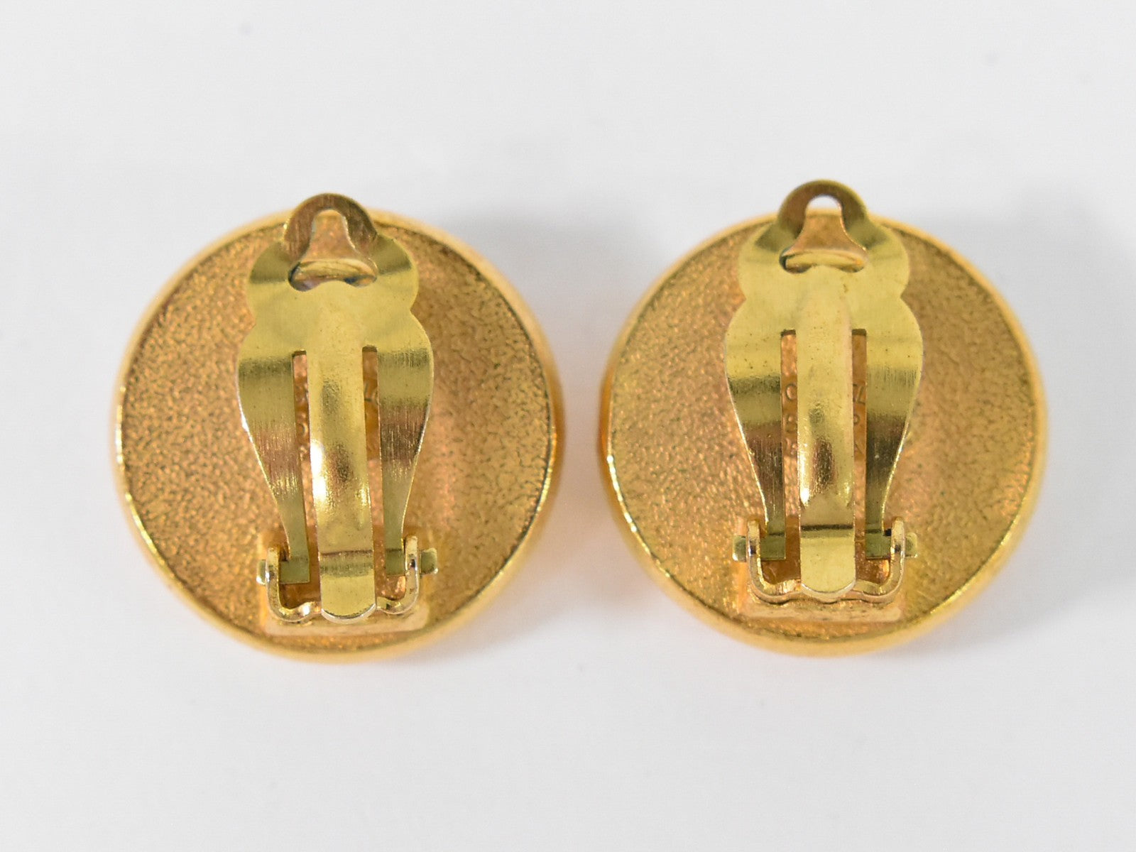 Chanel Cc Hoop Clip-On Earrings Crystal Embellished Metal Gold Gold_Plated Earrings Jewelry