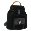 Gucci Gucci Bamboo Backpack Daim Black Suede Backpack Bag (Pre-Owned)
