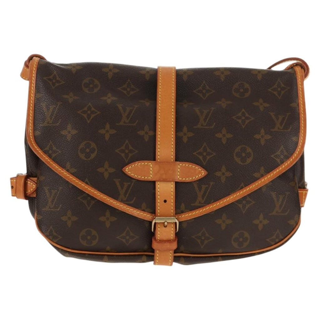 Louis Vuitton Saumur Handbag Monogram Canvas Brown Canvas Shoulder Bag