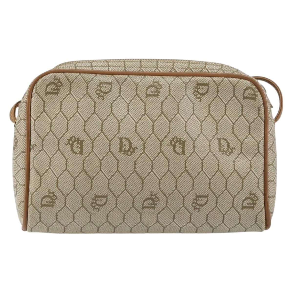 Christian Dior Vintage Honeycomb Shoulder Bag Canvas Beige Canvas Shoulder Bag Bag (Pre-Owned)