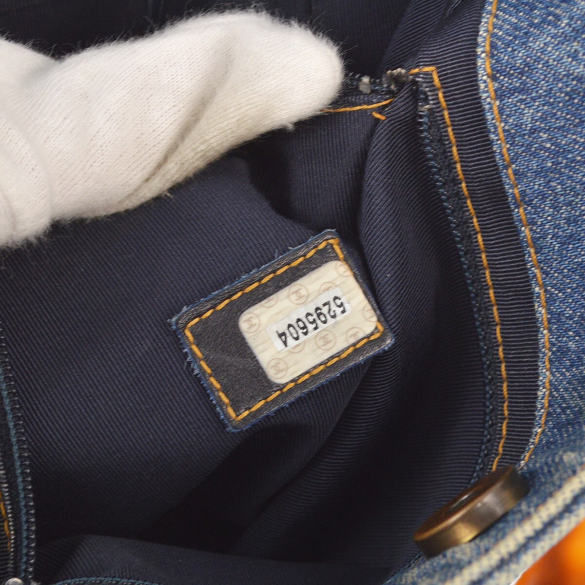 Chanel Vintage Resin Chain Tote Denim Blue Denim_Jeans Tote Bag Bag