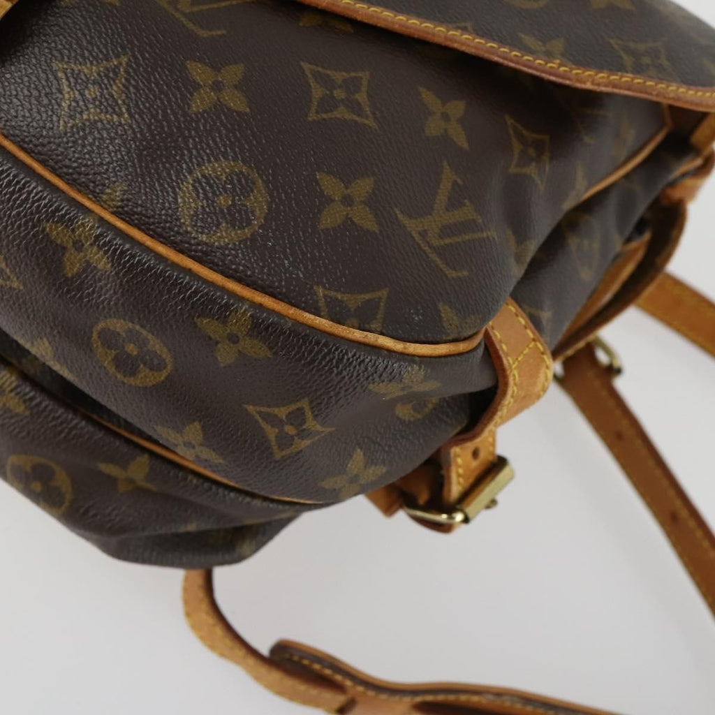 Louis Vuitton Saumur Handbag Monogram Canvas Brown Canvas Shoulder Bag