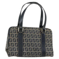 Fendi Vintage Satchel Zucchino Canvas Navy Canvas Handbag