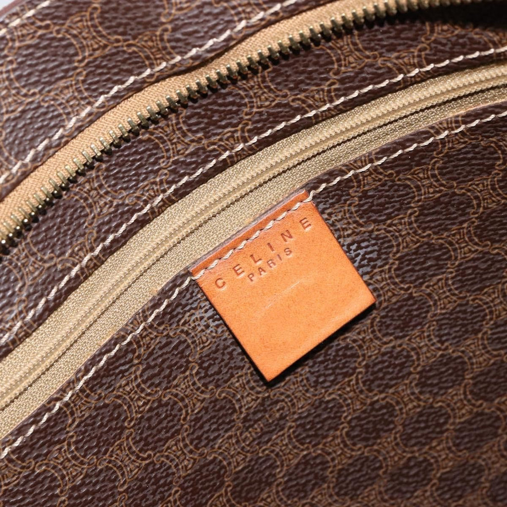 Celine Vintage Macadam Tote Bag Canvas Brown Canvas Tote Bag Bag