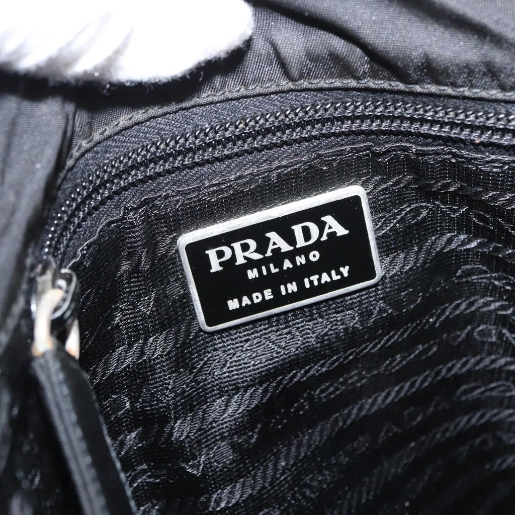 Prada Logo Flap Messenger Bag Tessuto Black Nylon Shoulder Bag Bag