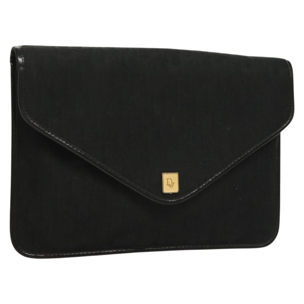 Christian Dior Vintage Trotter Pouch Diorissimo Canvas Black Canvas Clutche & Pouche Bag (Pre-Owned)