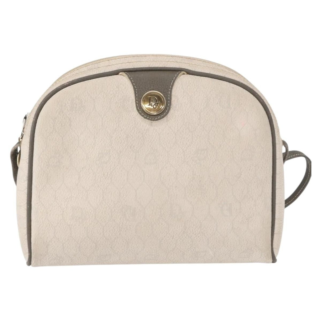 Christian Dior Vintage Honeycomb Shoulder Bag Canvas White Canvas Shoulder Bag Bag (Pre-Owned)