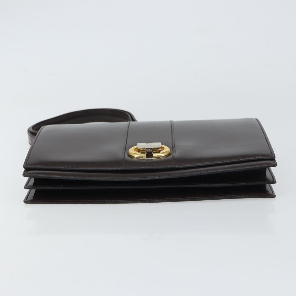 Gucci Vintage Shoulder Bag Leather Brown Leather Shoulder Bag Bag (Pre-Owned)