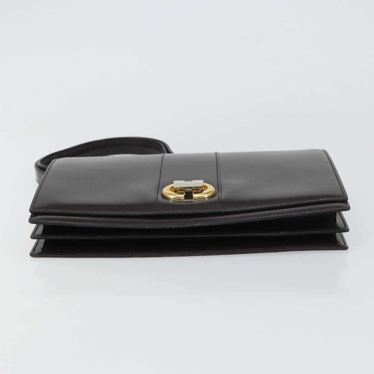 Gucci Vintage Shoulder Bag Leather Brown Leather Shoulder Bag Bag (Pre-Owned)