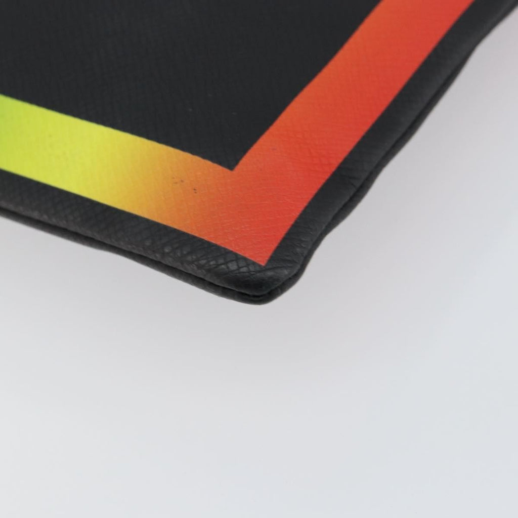Louis Vuitton Pochette A4 Rainbow Taiga Leather Black Leather Clutche & Pouche Bag